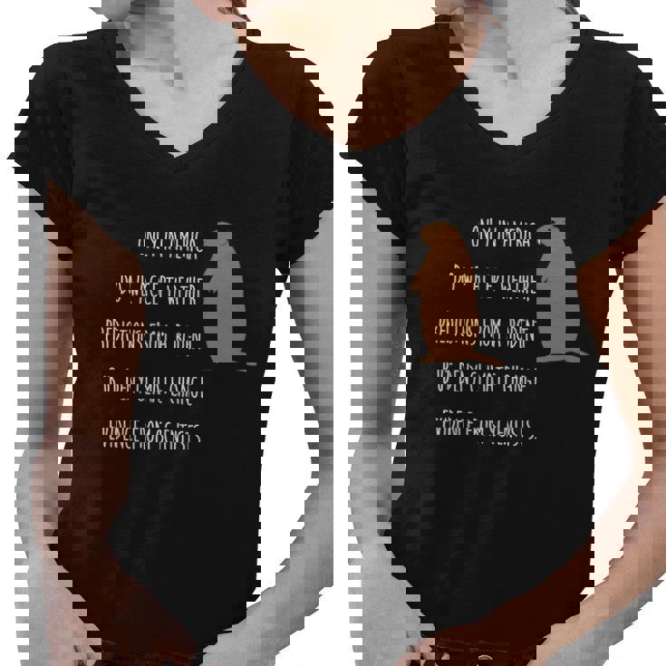 Funny Groundhog Day Only In America Climate Change Gift Funny Gift Tshirt Women V-Neck T-Shirt