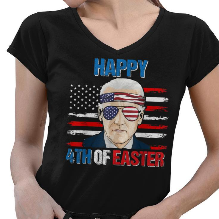Funny Joe Biden Happy 4Th Of Easter Confused 4Th Of July  V2 Women V-Neck T-Shirt