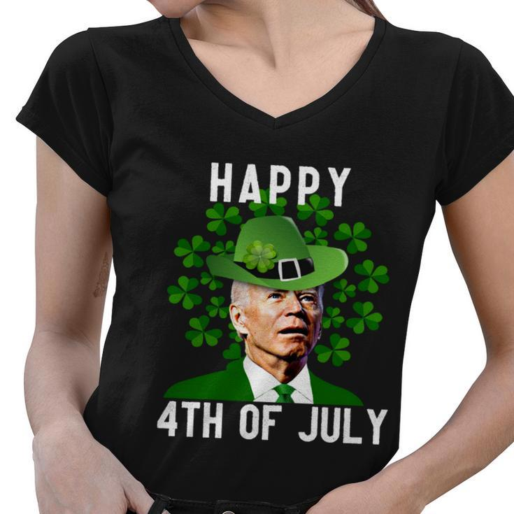 Funny Leprechaun St Patricks Day Joe Biden Happy 4Th Of July Biden St Patricks Day Tshirt Women V-Neck T-Shirt