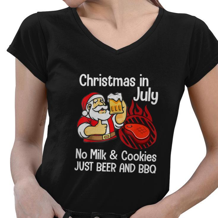 Funny Merry Christmas In July No Milk Cookies Women V-Neck T-Shirt