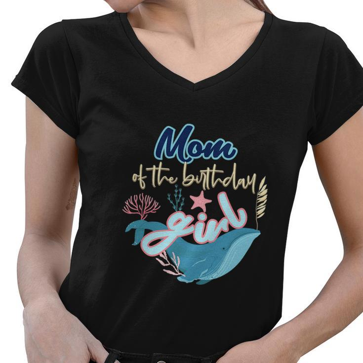 Funny Mom Of The Birthday Girl Under The Sea Women V-Neck T-Shirt