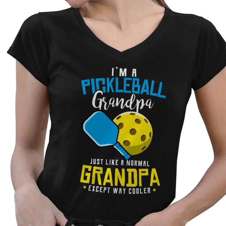 Funny Pickleball Im A Pickleball Grandpa Pickleball Players Gift Women V-Neck T-Shirt
