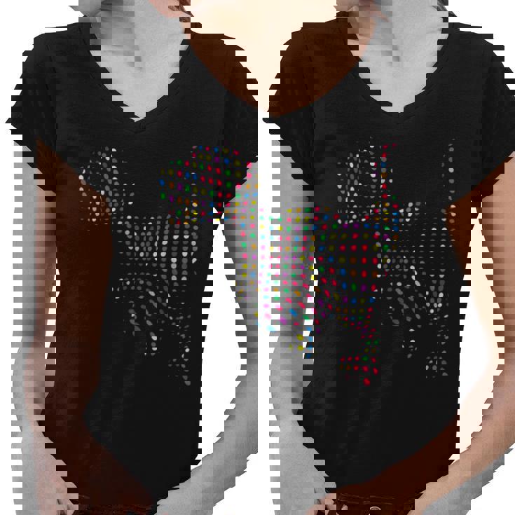 Funny Polka DotRex Happy International Dot Day Women V-Neck T-Shirt