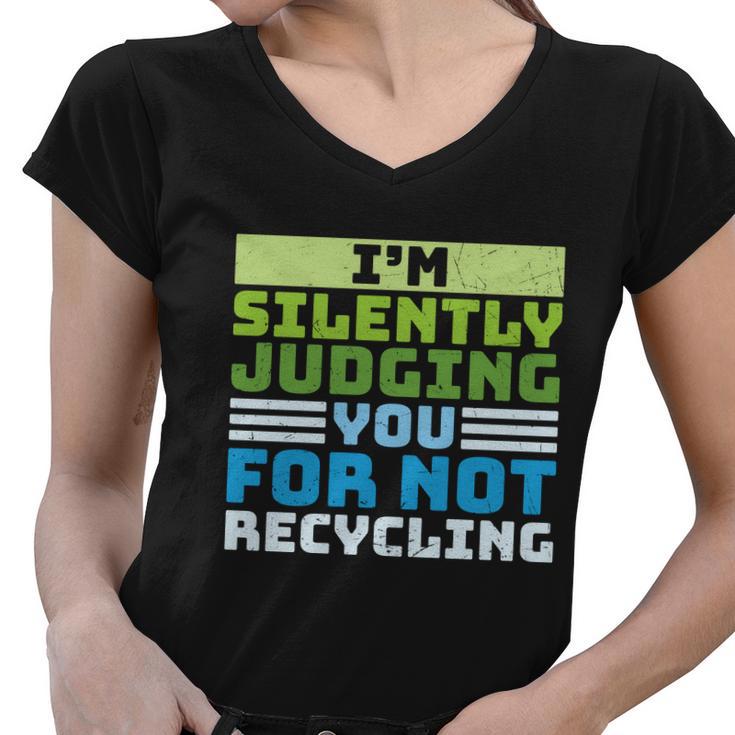 Funny Recycling Slogan America Recycles Day Earth Day Women V-Neck T-Shirt