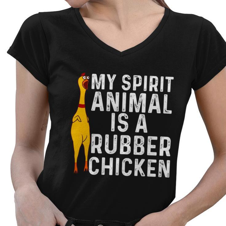 Funny Rubber Chicken Gift Men Women Rubber Chicken Costume Gift V2 Women V-Neck T-Shirt