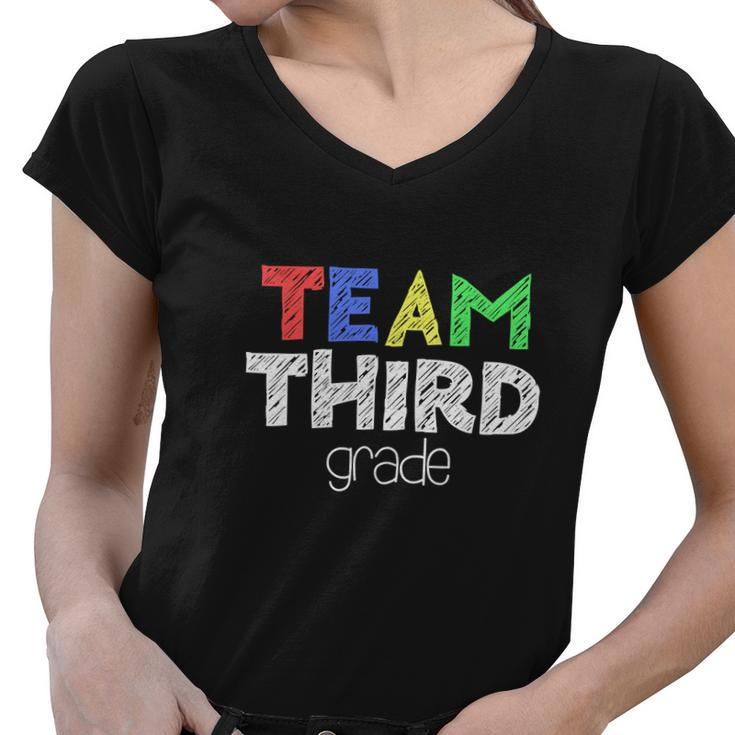 Funny Team Third Grade 3Rd Grade Back To School Women V-Neck T-Shirt