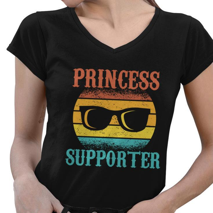 Funny Tee For Fathers Day Princess Supporter Of Daughters Gift Women V-Neck T-Shirt
