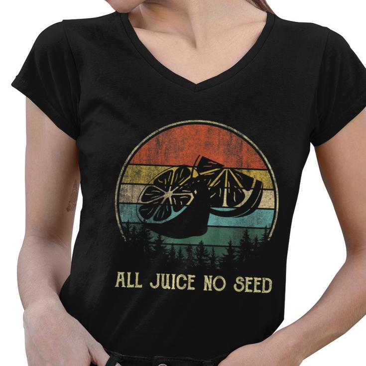 Funny Vasectomy Gifts For Men All Juice No Seed Women V-Neck T-Shirt