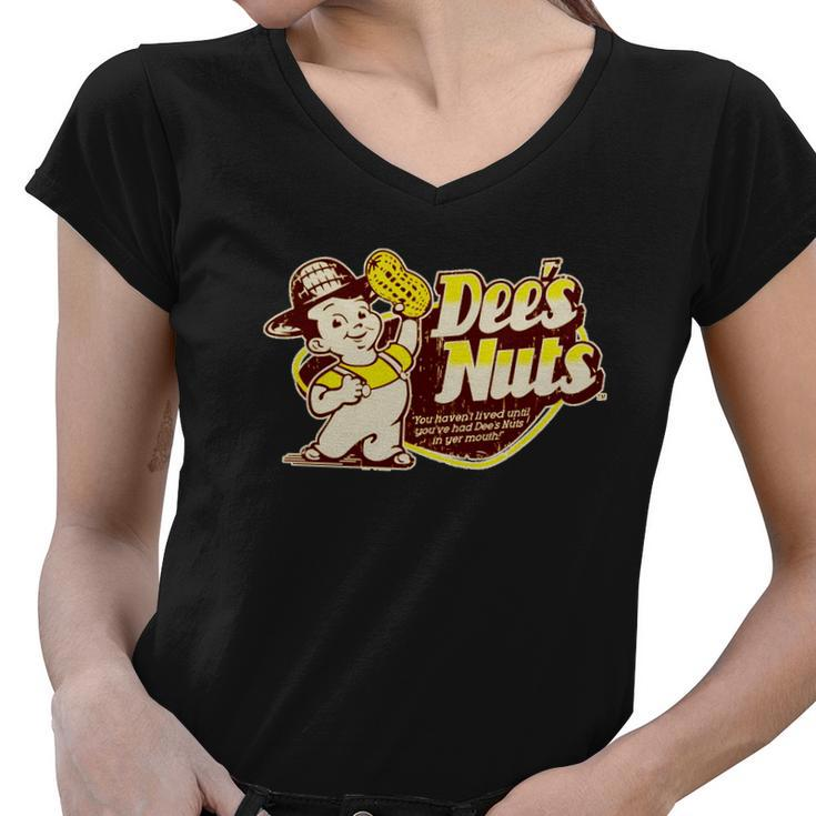 Funny Vintage Dees Nuts Logo Women V-Neck T-Shirt