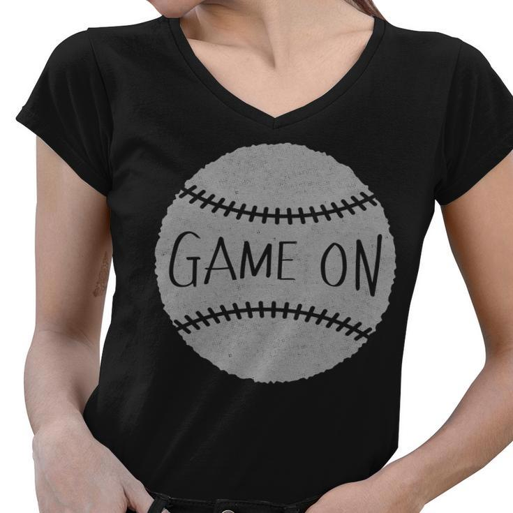 Game On Baseball Women V-Neck T-Shirt
