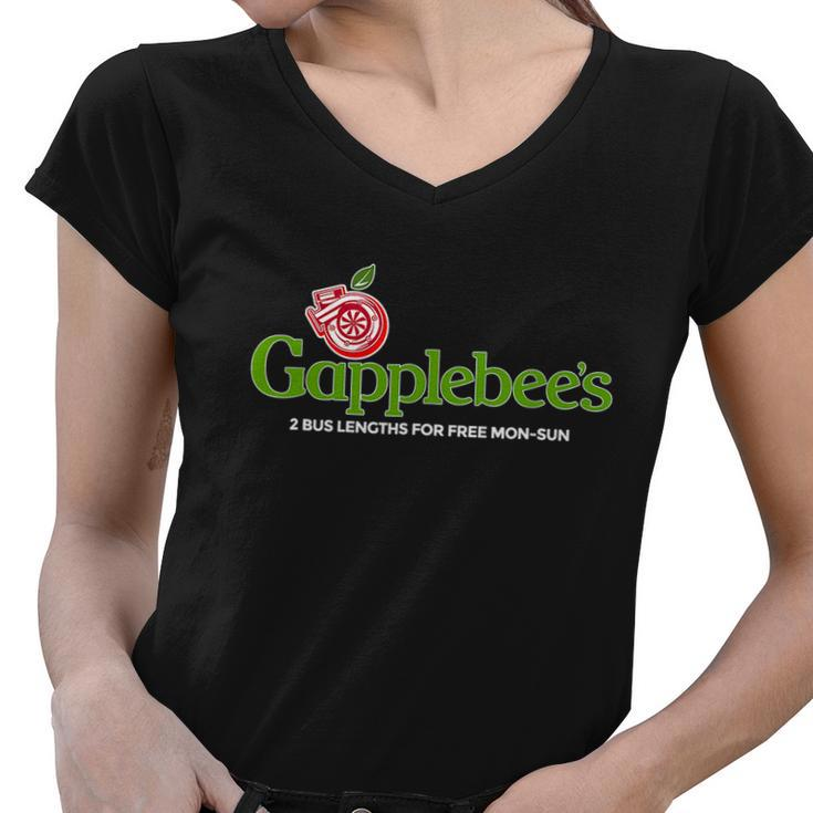 Gapplebees Drag Racing Gapped American Muscle Gift Women V-Neck T-Shirt