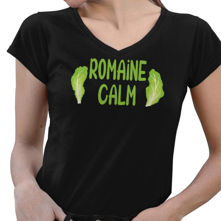 Gardening Romaine Calm Leaf Idea Gift Women V-Neck T-Shirt