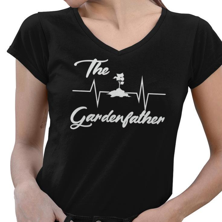Gardening The Gardenfather Heart Beat With Tree Women V-Neck T-Shirt