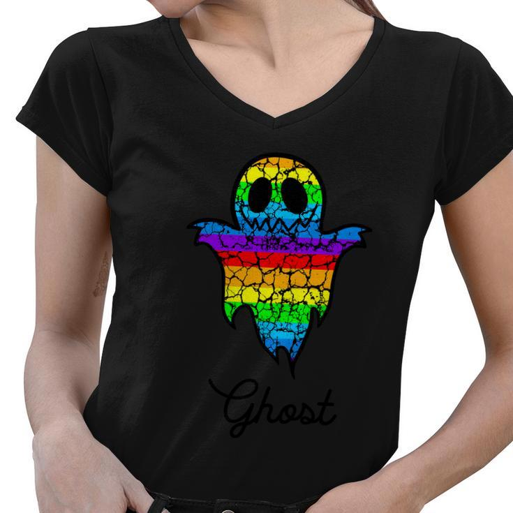 Ghost Boo Funny Halloween Quote V4 Women V-Neck T-Shirt