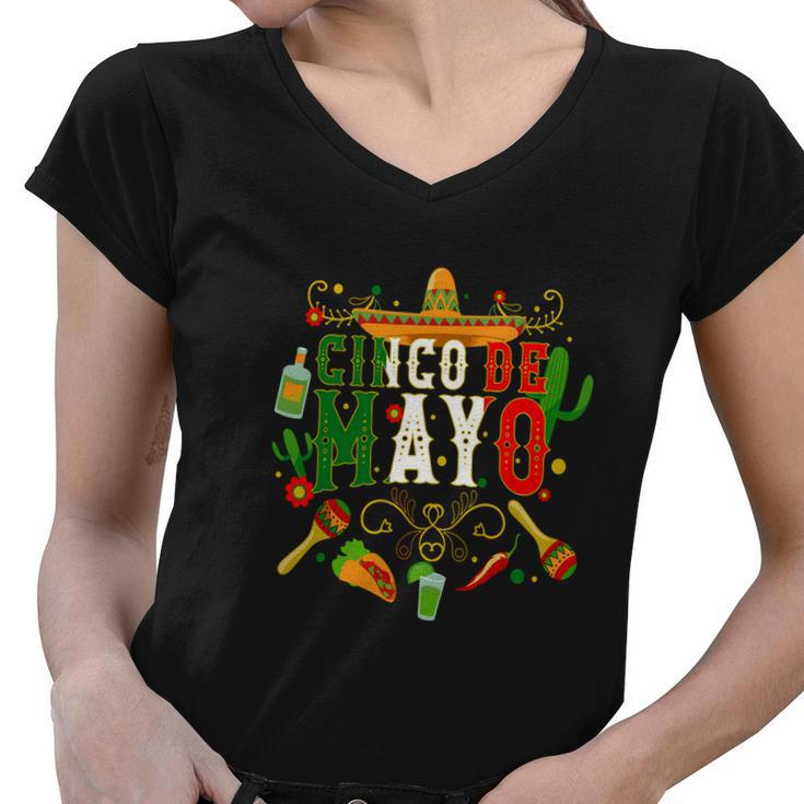 Gift For Cinco De Mayo Mexican Fiesta Women V-Neck T-Shirt