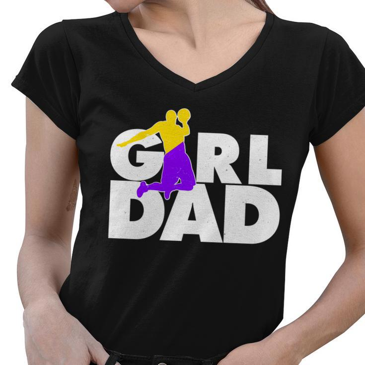 Girl Dad Dunking Tribute Tshirt Women V-Neck T-Shirt