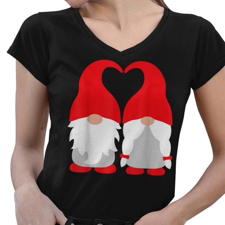 Gnomes Valentines Day Couple Matching - Gnomes Valentines Women V-Neck T-Shirt
