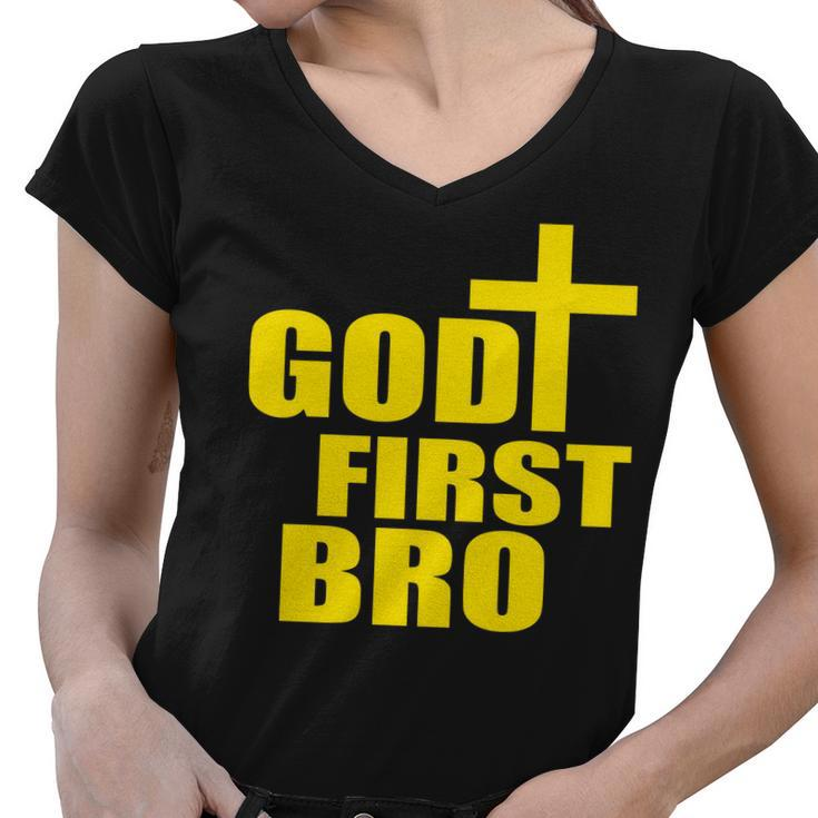 God First Bro Women V-Neck T-Shirt