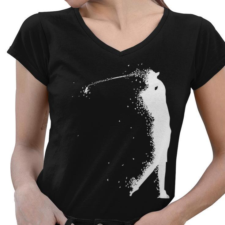 Golf Swing Splatter Golfer Logo Tshirt Women V-Neck T-Shirt