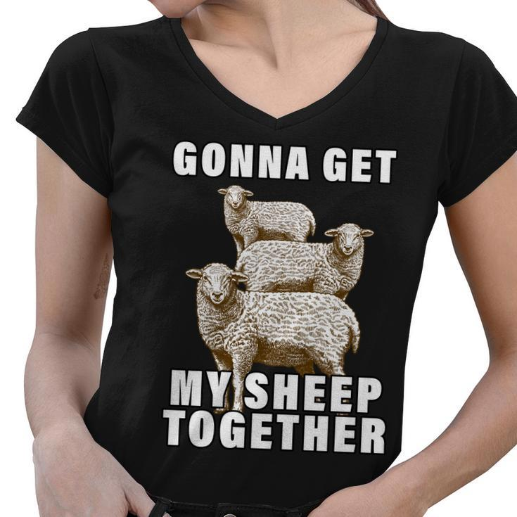 Gonna Get My Sheep Together Women V-Neck T-Shirt
