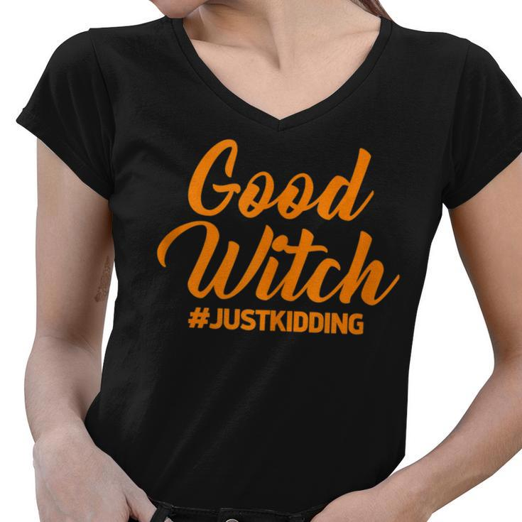 Good Witch Funny Halloween Matching Good Witch  Women V-Neck T-Shirt
