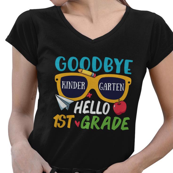 Goodbye Preschool Hello 1St Grade Graphic Plus Size Shirt For Teacher Student Women V-Neck T-Shirt