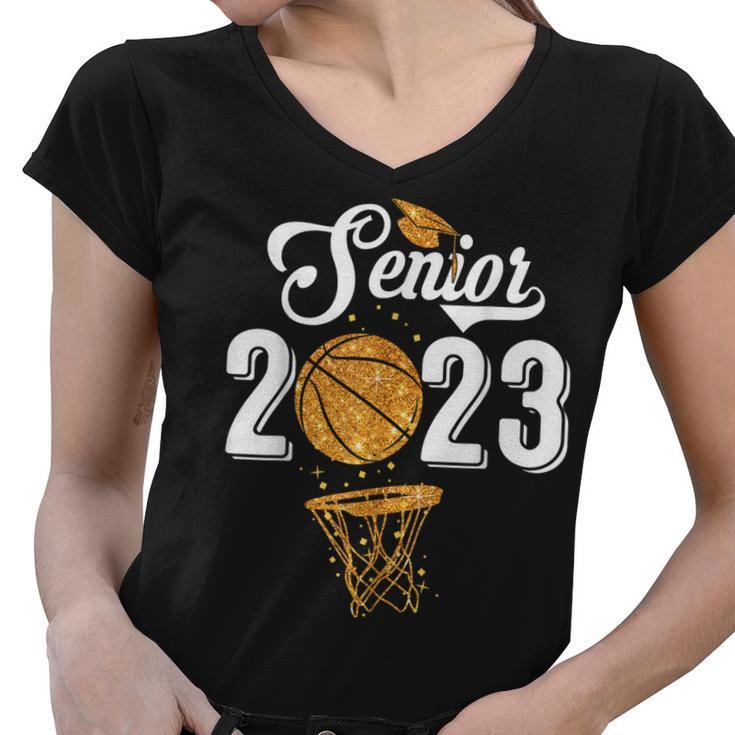 Graduate Senior Class 2023 Graduation Basketball Player  Women V-Neck T-Shirt