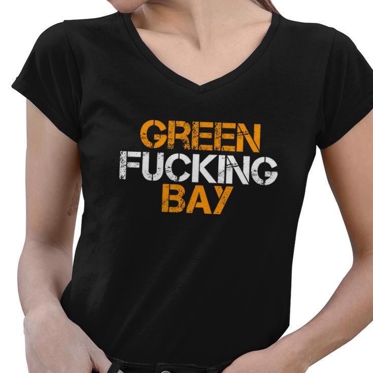 Green Fucking Bay Wisconsin Tshirt Women V-Neck T-Shirt