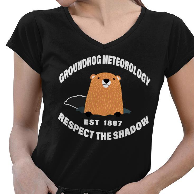 Groundhog Meteorology Respect The Shadow Tshirt Women V-Neck T-Shirt