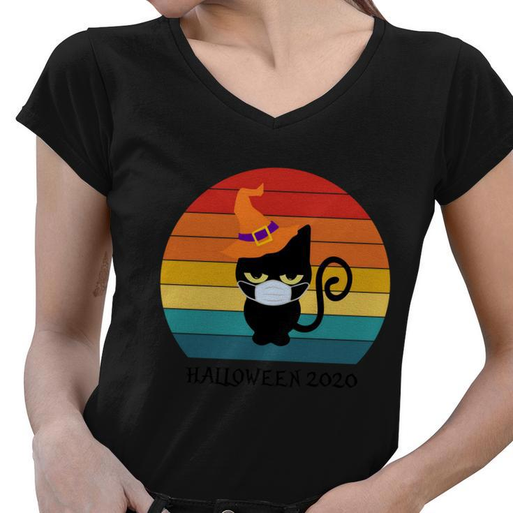 Halloween 2020 Cat Halloween Quote Women V-Neck T-Shirt