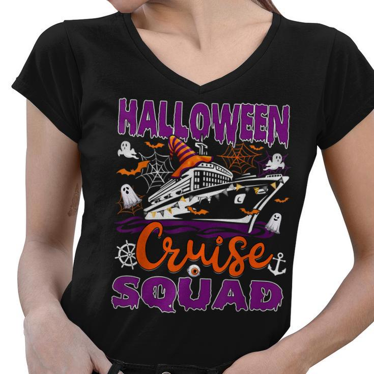 Halloween Cruise Squad Cruising Crew Spooky Season  Women V-Neck T-Shirt