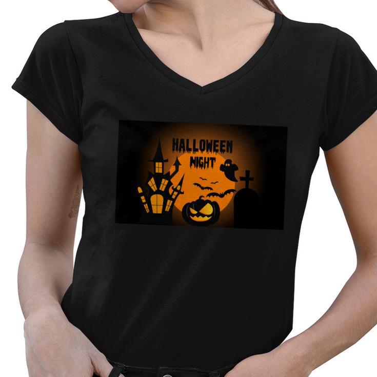 Halloween Night Halloween Quote V2 Women V-Neck T-Shirt