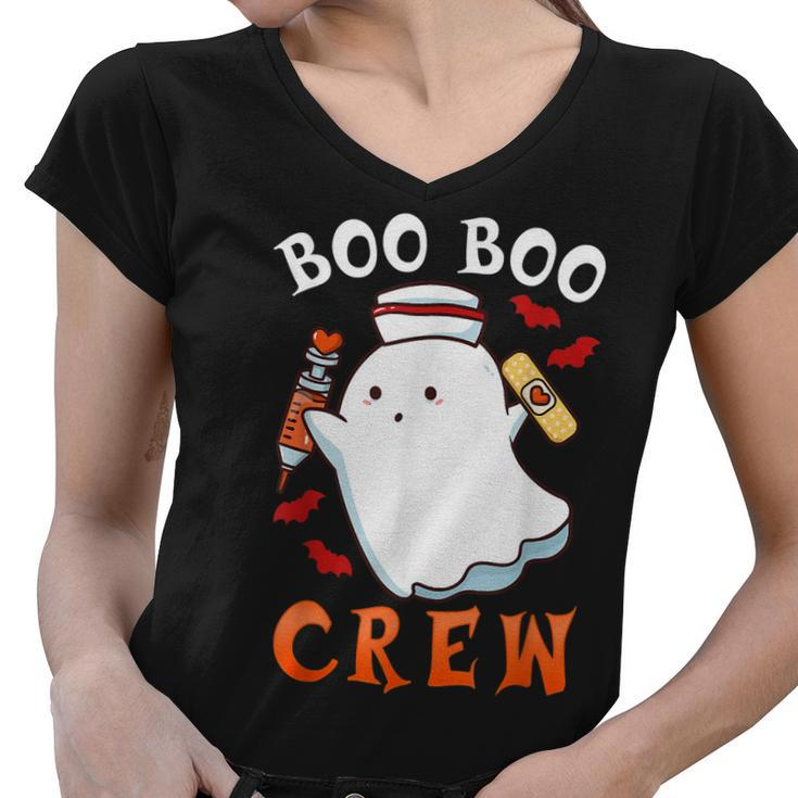 Halloween Nurse Boo Boo Crew  Women V-Neck T-Shirt