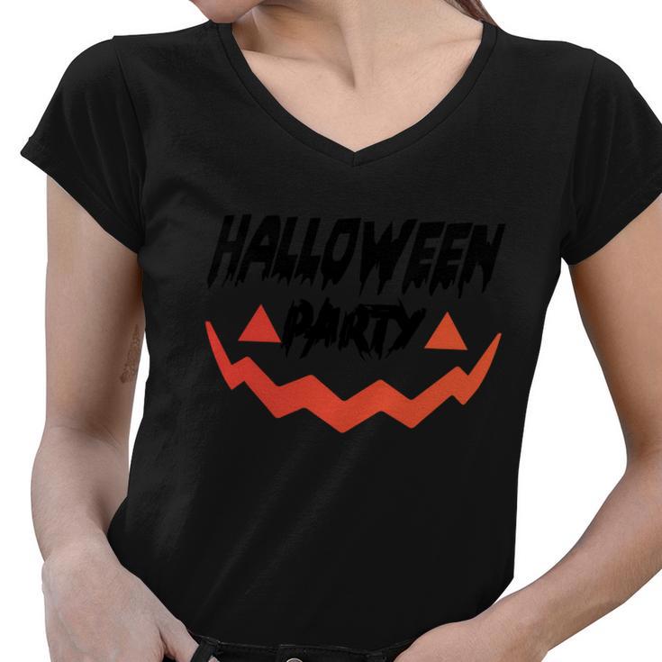 Halloween Party Pumpkin Halloween Quote Women V-Neck T-Shirt