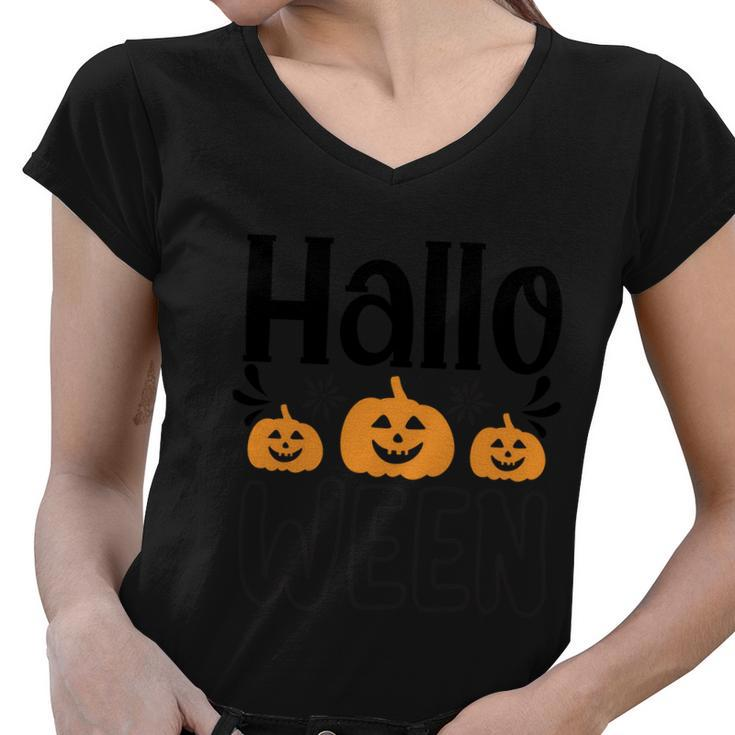 Halloween Pumpkin Halloween Quote V3 Women V-Neck T-Shirt