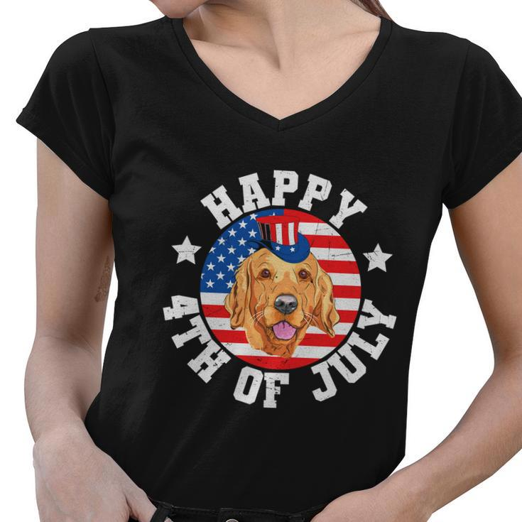 Happy 4Th Of July American Flag Plus Size Shirt For Men Women Family And Unisex Women V-Neck T-Shirt