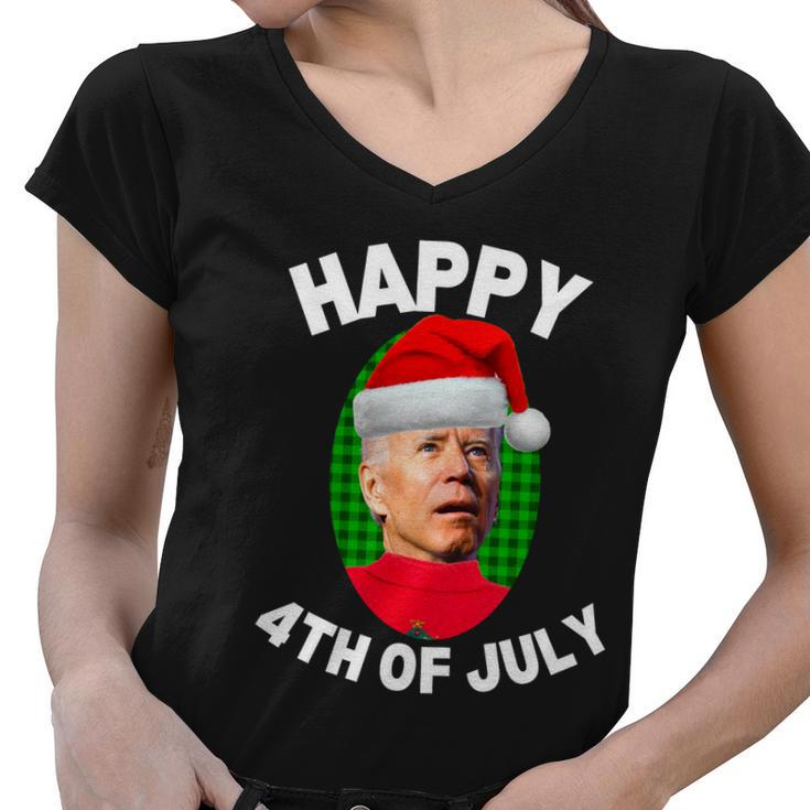 Happy 4Th Of July Funny Christmas Xmas Joe Biden President Gift Women V-Neck T-Shirt