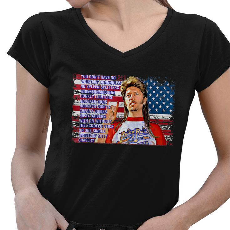 Happy 4Th Of July Merica Funny Joe American Flag Women V-Neck T-Shirt