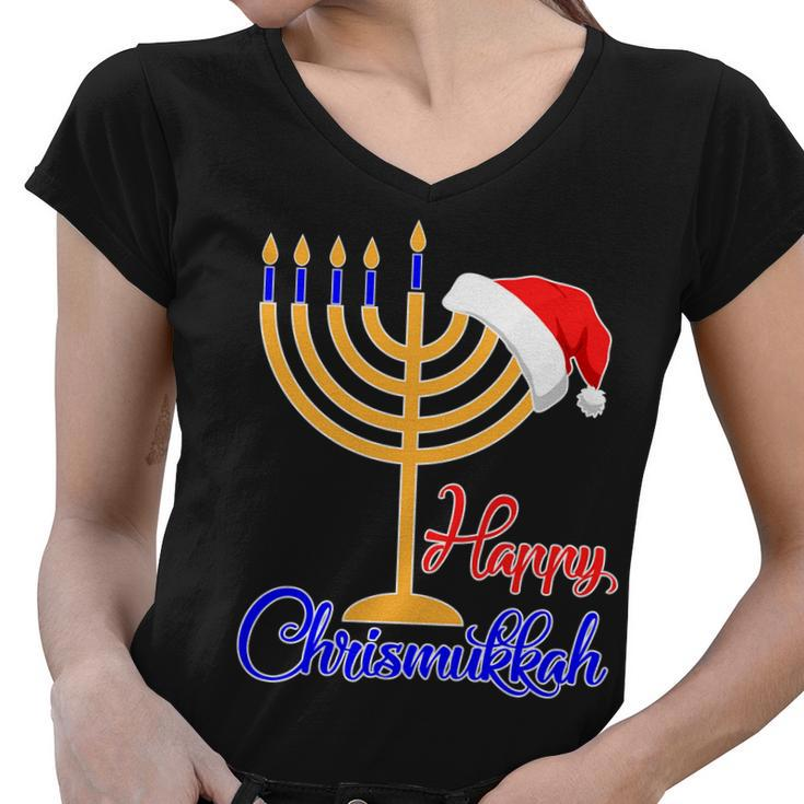 Happy Chrismukkah Christmas Hanukkah Tshirt Women V-Neck T-Shirt