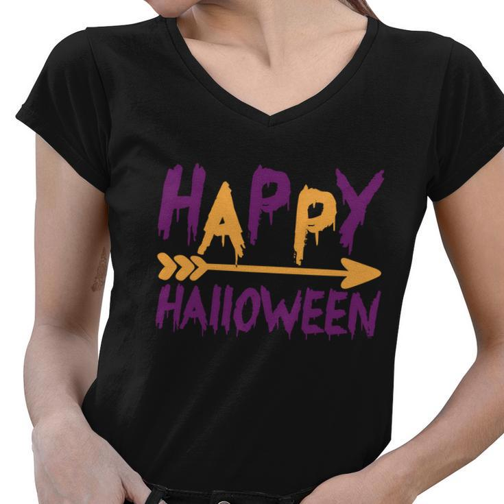 Happy Halloween Funny Halloween Quote V13 Women V-Neck T-Shirt