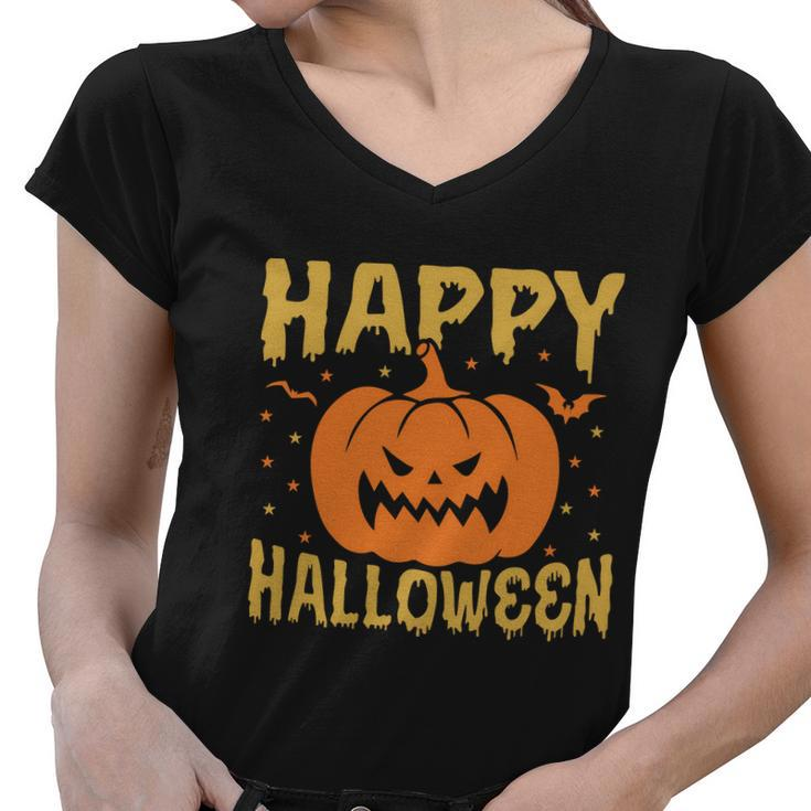 Happy Halloween Pumpkin Halloween Quote V10 Women V-Neck T-Shirt