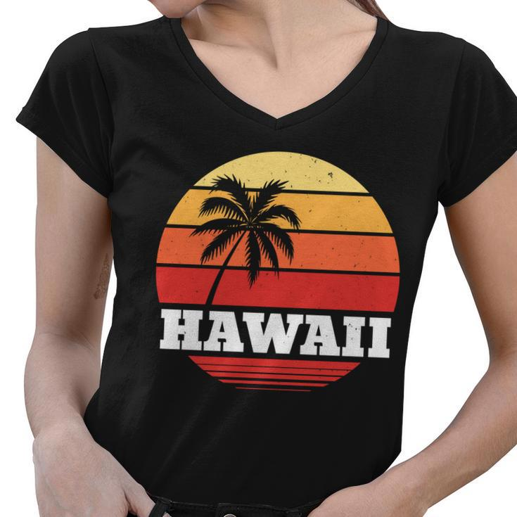 Hawaii Retro Sun Tshirt V2 Women V-Neck T-Shirt