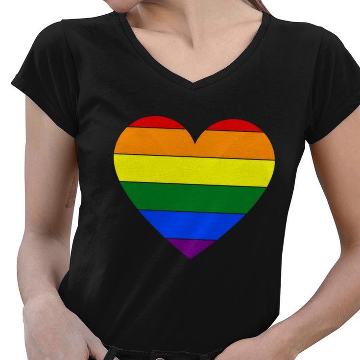 Heart Lgbt Gay Pride Lesbian Bisexual Ally Quote V3 Women V-Neck T-Shirt