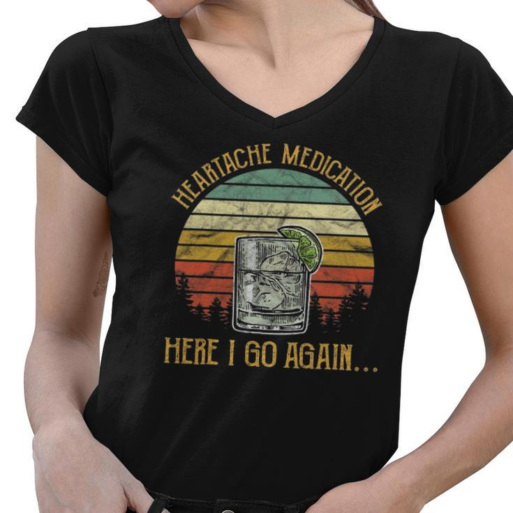 Heartache Medicationhere I Go Again&8230 Music Lover Women V-Neck T-Shirt