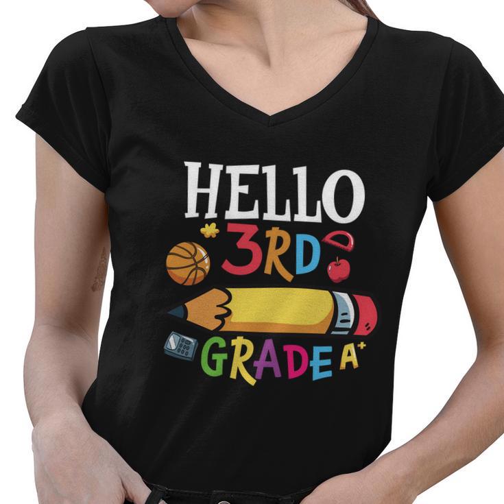 Hello 3Rd Grade Pencil Back To School V2 Women V-Neck T-Shirt