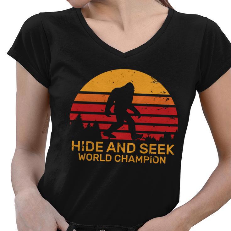 Hide And Seek World Champion Bigfoot Is Real Tshirt Women V-Neck T-Shirt