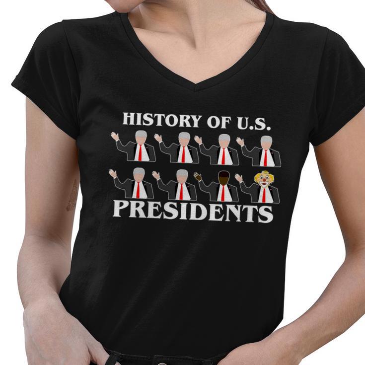 History Of US Presidents Anti Trump Clown Women V-Neck T-Shirt