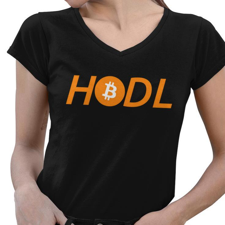 Hodl Bitcoin Logo Tshirt Women V-Neck T-Shirt