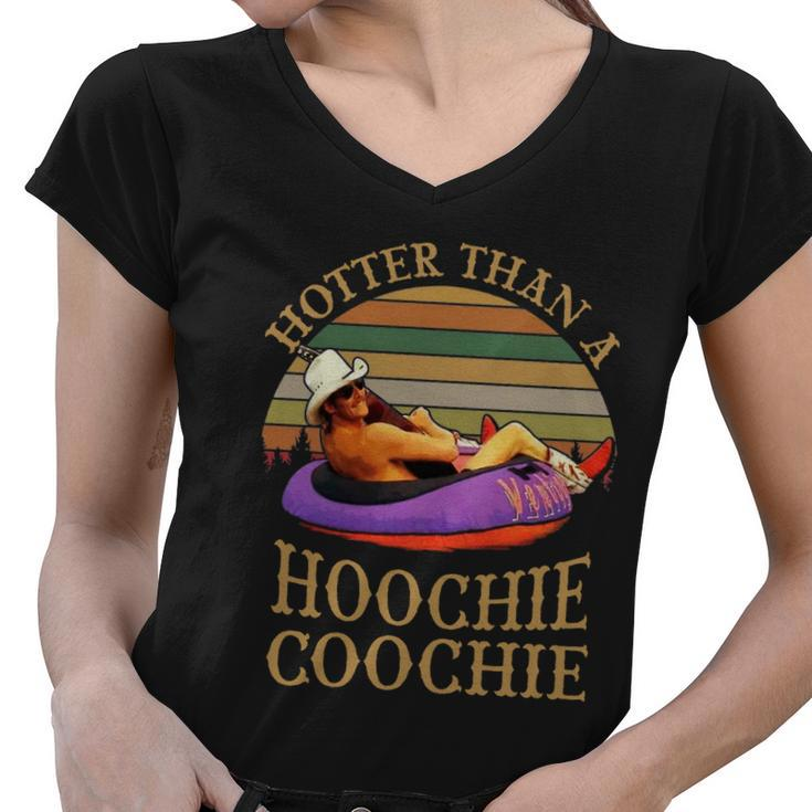 Hotter Than A Hoochie Coochie Daddy Vintage Retro Country Music Women V-Neck T-Shirt