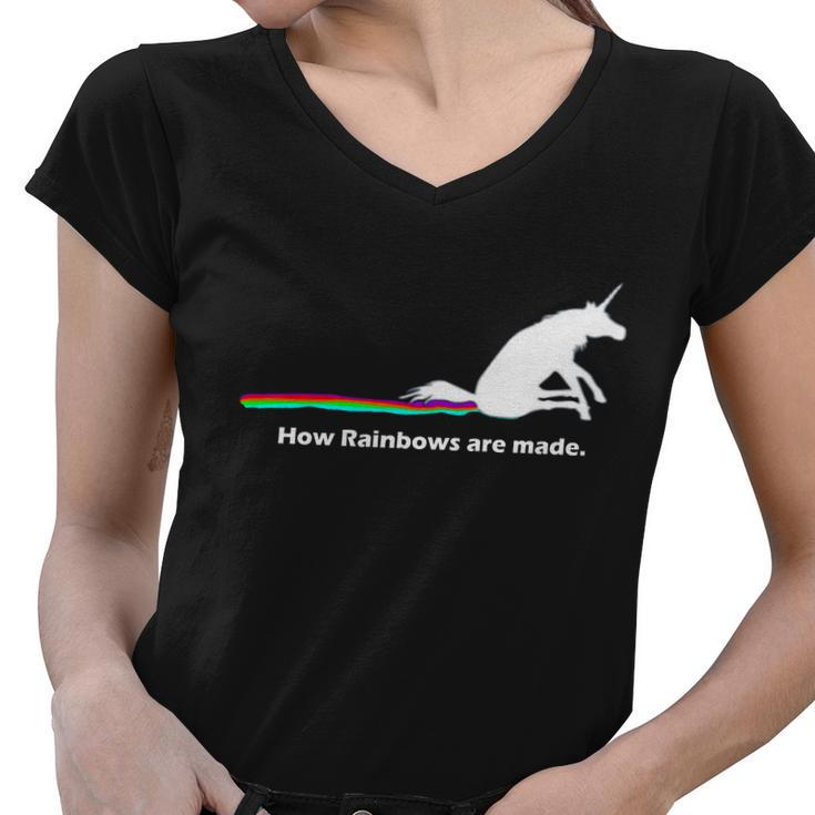 How Rainbows Are Made Unicorn Tshirt Women V-Neck T-Shirt